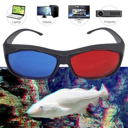 Red Blue 3D Glasses Black Frame For Dimensional Anaglyph TV Movie DVD G,I1 LZ - Photo 8/8