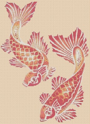 Colorful Koi Counted Cross Stitch Chart No. 2-392/50 