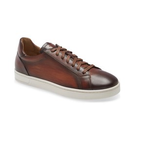 cognac leather sneakers