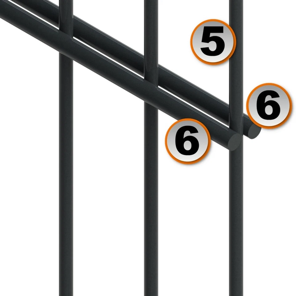 Doppelstabmattenzaun Zaunset Gartenzaun Gittermattenzaun Komplettset Gartenzaun - Bild 2 von 4