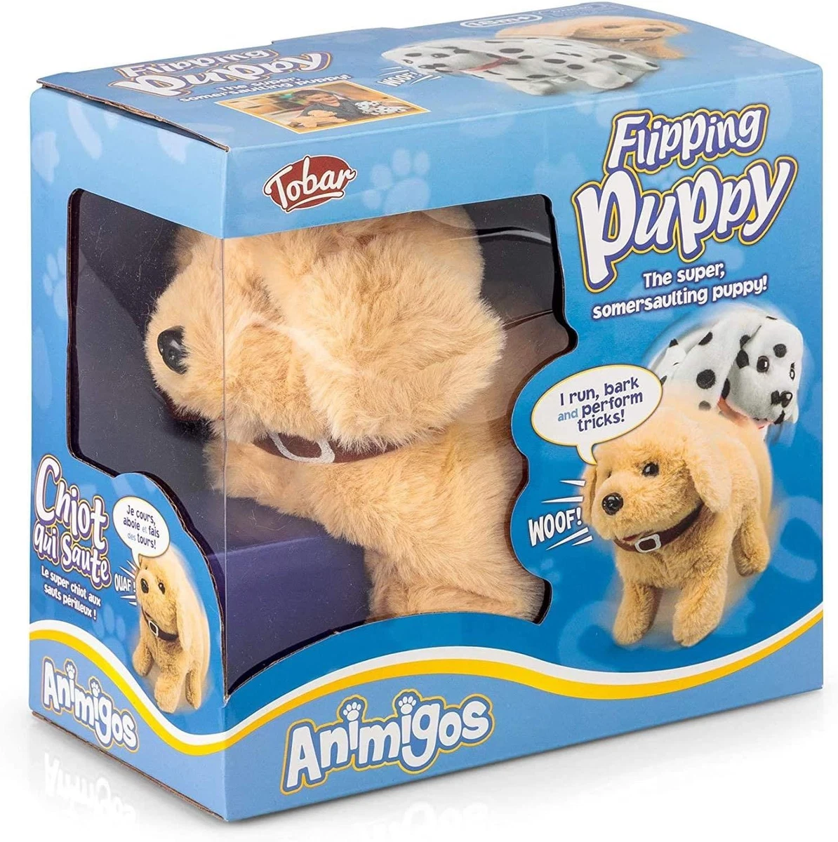 Tobar Animigos Flipping Labrador Puppy Electronic Soft Dog Toy White Small