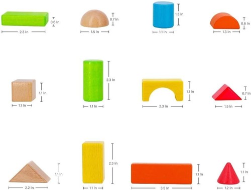 Classic 80-Piece Wooden Building Blocks Set for Toddlers - Educational Fun - Picture 5 of 9
