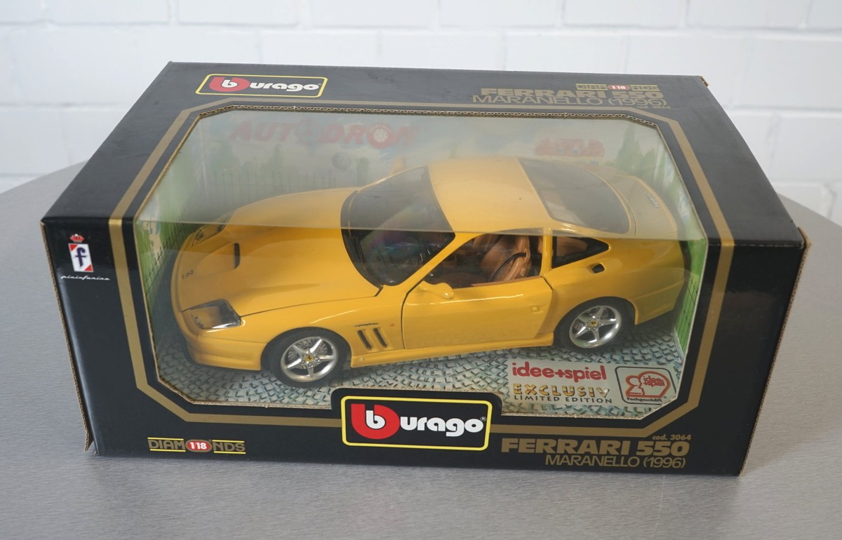 Burago 1/18 Ferrari 550 Maranello (1996) Gelb -3064- DieCast