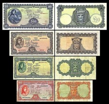 2x 10 Shillings,1,5,10 Pounds - Ausgabe 1940 - 1942 - Reproduktion - 06