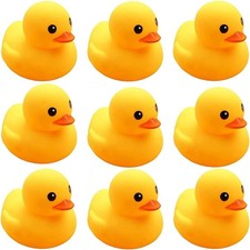 Yellow Rubber Ducks, 10pcs Preschool Bath Toys Bathtub Floating Squeaky Duckies