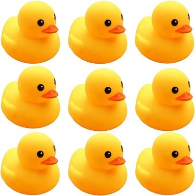Yellow Rubber Ducks, 10pcs Preschool Bath Toys Bathtub Floating Squeaky Duckies