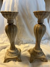 Candle Holder Set of 2  Ceramic creamy ivory with glazing.