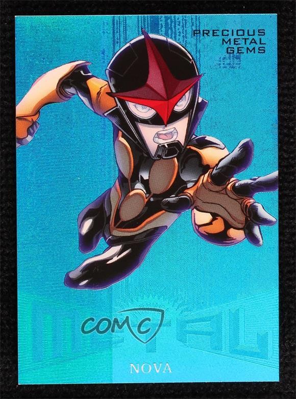 2017 Fleer Ultra Marvel Spider-Man Marvel Metal PMG Blue 3/49 Nova #MM41 0qd