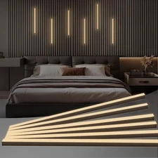 Black LED Recessed Lighting Kit - 6 Pcs 16In DC12V White LED Light with Smart Sw