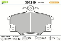 Valeo Bremsbelagsatz Scheibenbremse Essential 301219 FüR Fiat Lancia Alfa Abarth