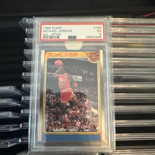 MICHAEL JORDAN Chicago Bulls 1988 FLEER ALL-STAR SLAM DUNK PSA 5 EX Iconic 🐐🔥