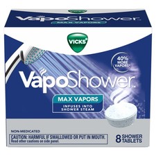 Vicks VapoShower Max Vapors, 8 Non-Medicated Eucalyptus Shower Tablets