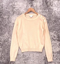 A.P.C. Sweater XS Womens Wool Ivory Knit Button Collar Pullover