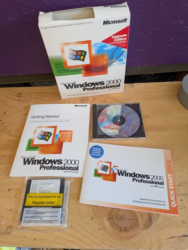 Opened Windows 2000 Professional Upgrade Edition Vintage PC Software