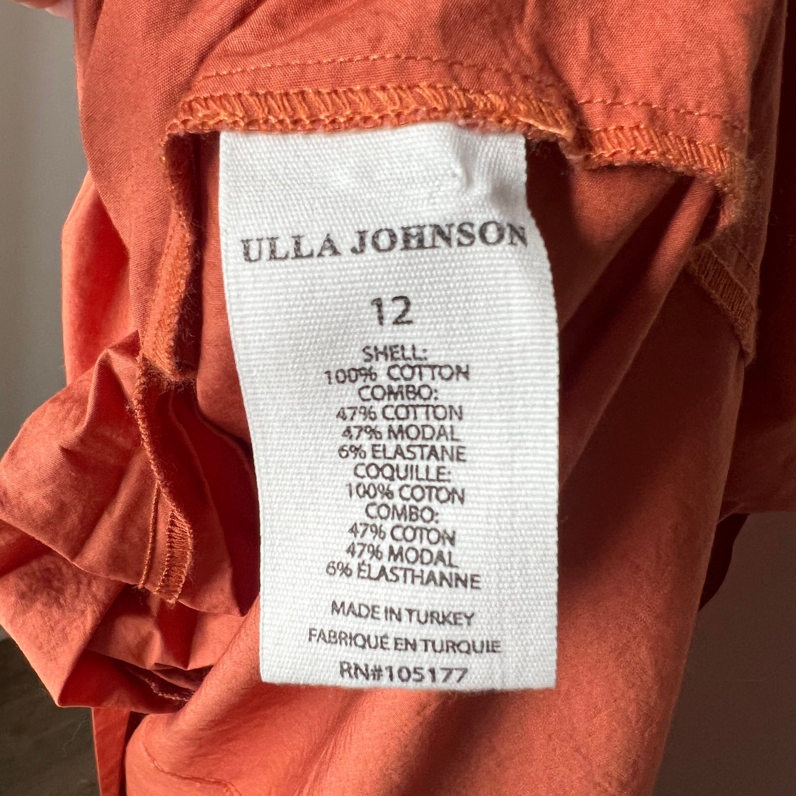 Ulla Johnson Orange Poplin Louise Midi Dress Size… - image 5