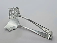 RARE Durgin Fairfax Sterling Silver Sandwich Tongs w/ Monogram Early Mark  5.75"