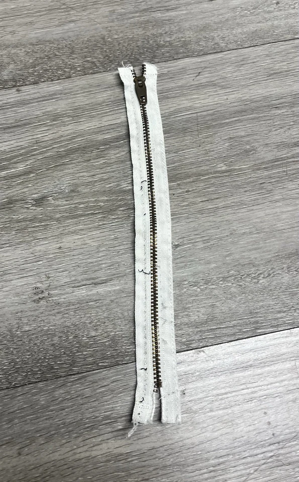 Vintage Scovill 10" Brass Front Zipper With White Tape - Image 2 of 4