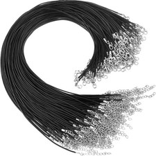10/20/50pcs Black Waxed Cotton Necklace Cords 1.5mm/2mm 18" For Pendant Necklace