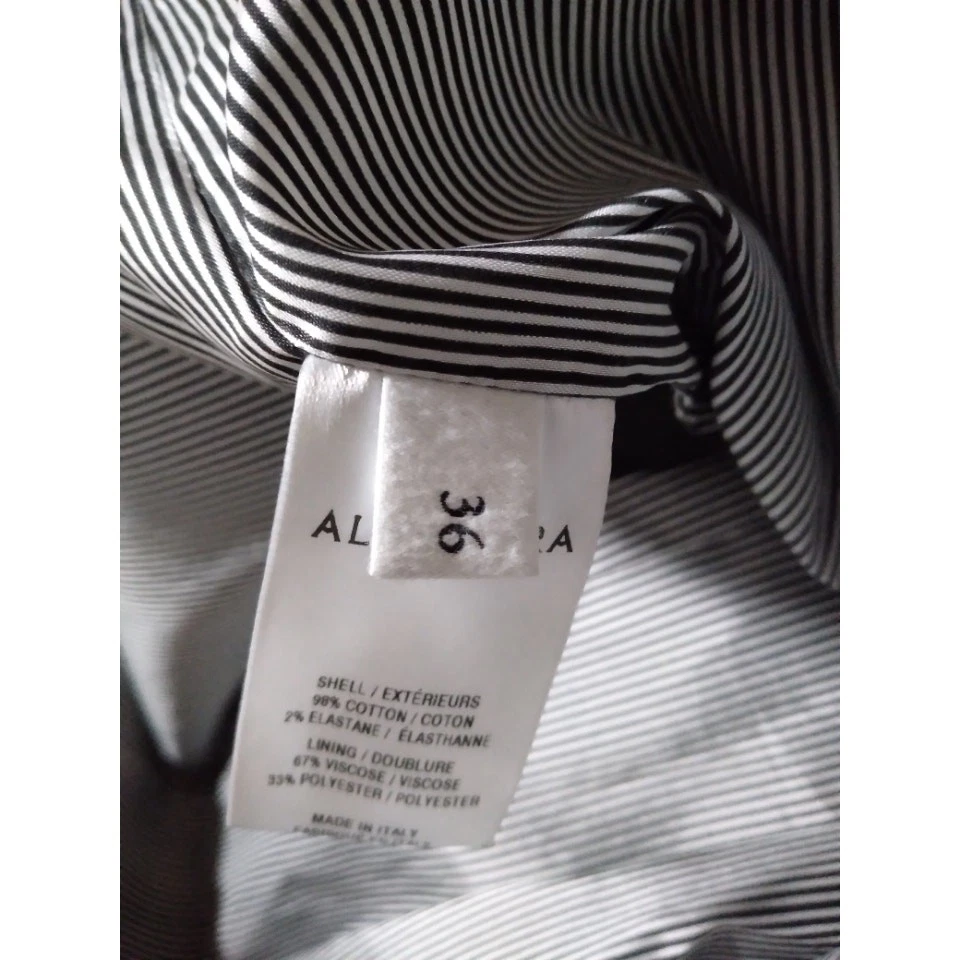 ALTUZARRA Sleeveless Asymmetric Mixed-Stripe Dress. Size 36  - Image 3 of 3