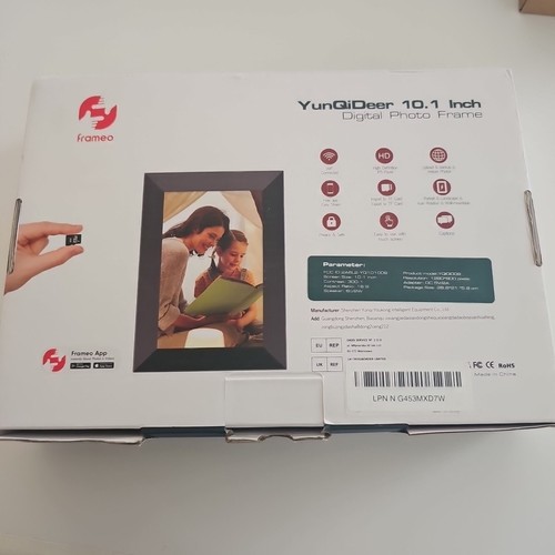 YunQiDeer FRAMEO Digital Photo Frame 10.1 inch Touch Screen Black New Open-box - Picture 6 of 6