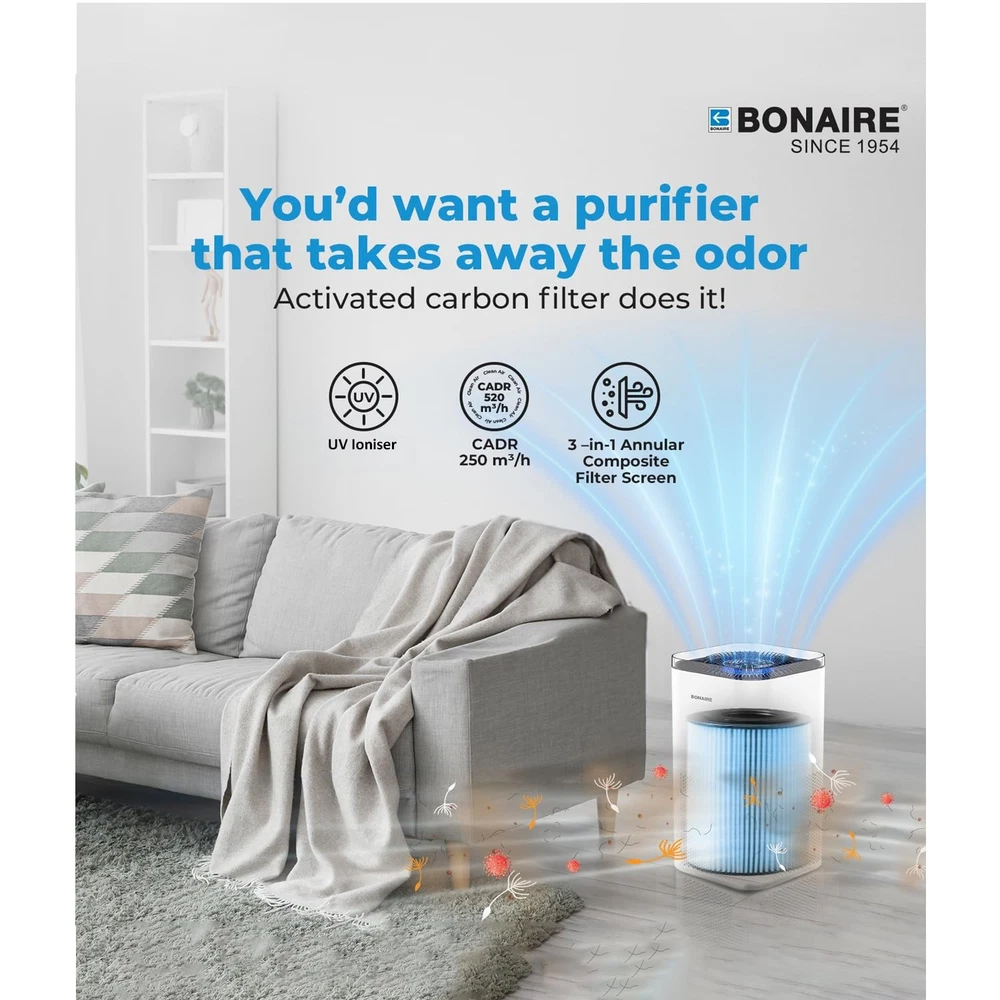 Powerful 3-in-1 Air Purifier for Large Rooms up to 1380 ft² – Eliminates Allergies & Pet Hair Powerful 3-in-1 Air Purifier for Large Rooms up to 1380 ft² – Eliminates Allergies & Pet Hair