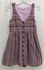 Women's Madewell Multicolored Striped Button-Up Sleeveless Tank Dress Size XXS