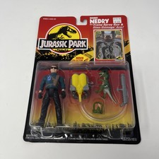 1993 Jurassic Park Dennis Nedry Figure w Tranq-Spray Gun  LE Movie Card #14 NISP