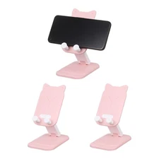 3Pcs Cell Phone Stand, Foldable Cute Cat Shape Mobile Phone Holder, Pink