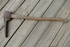 antique tool log blacksmith wrough iron hand forged pickaroon unmarked