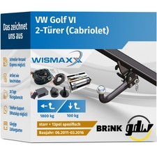 ANHÄNGERKUPPLUNG für VW Golf VI 11-16 starr GDW +13pol E-Satz BRINK