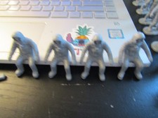 Vintage Large Lot of 38 Gray Grey Astronauts Figures and 2 Yellow Vehicles