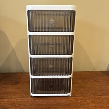 4 Tier Plastic Drawers Storage Unit Desktop Organiser For Office School Home