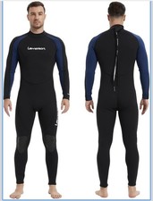 Lemorecn Men's Full Body Wetsuit, 3/2mm Neoprene Jumpsuit, Diving Suit, XL