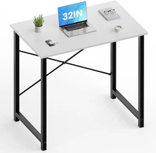 31.5” Small Computer Desk, White Office Writing Desks Compact Study Table Kids S
