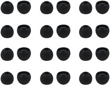 12 Pair Ear Tips InEar Headphones Soft Silicone Medium 3.8mm4.8mm Black