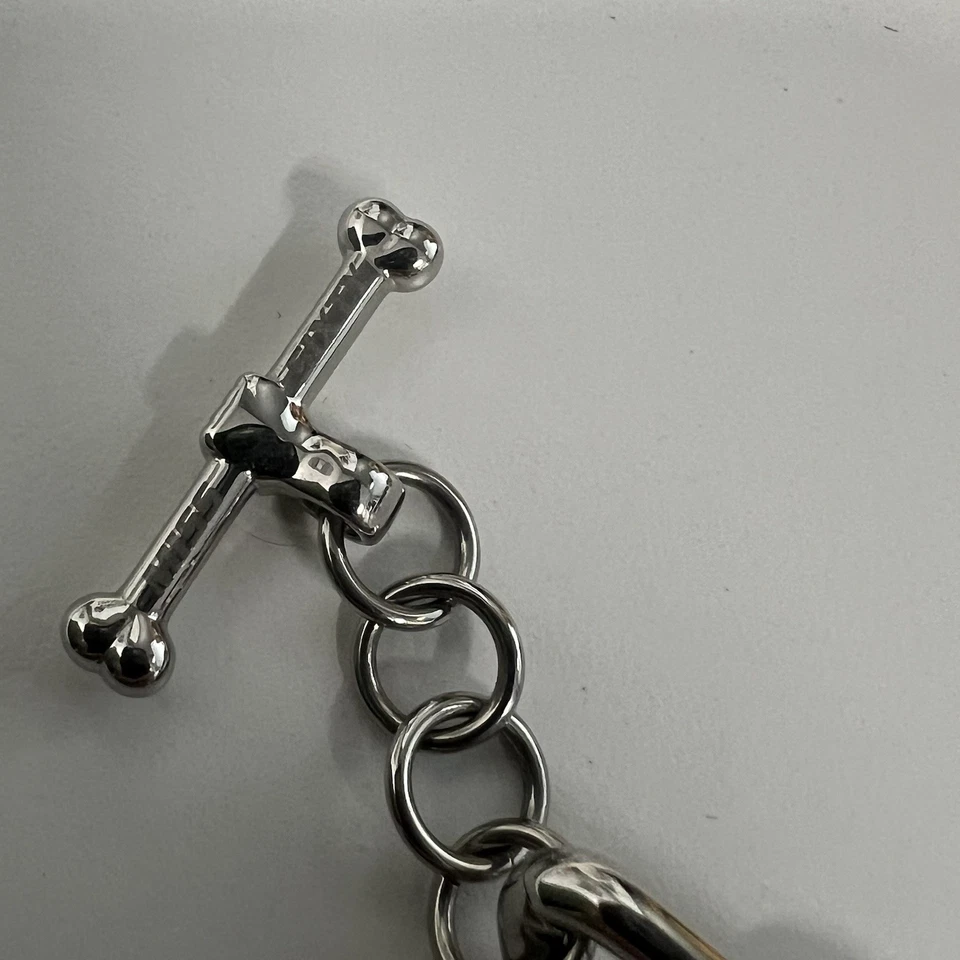 Miss Sixty Silver/stainless Swarovski Skull Bone Toggle Bracelet NWT Retail 170 - Image 4 of 4