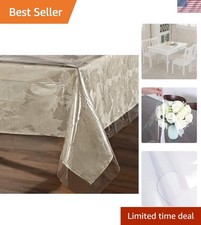 Crystal Clear 100 Waterproof Vinyl Tablecloth - 60 x 102 Inch Rectangle