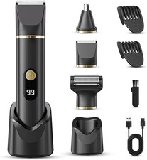 Beard Trimmer for Men, IPX7 Waterproof Body Hair Trimmer Electric Razor Shaver B