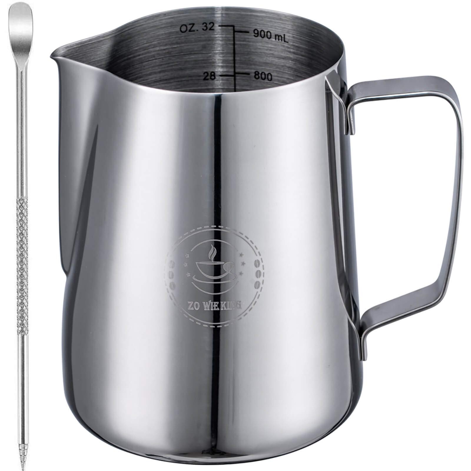 Milk Frothing Pitcher 32oz,Espresso Steaming Pitchers 900ml,Espresso Machine ...