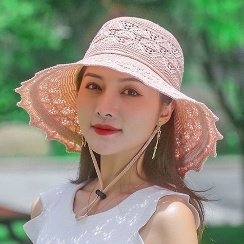 Femmes Large Bord Chapeau Soleil Protection Cou Bouclier Rabat Cap Pliable Plein