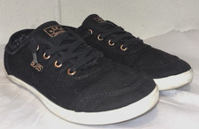 Skechers Bobs Womens 6 B Cute Casual Sneakers Black Canvas Comfort