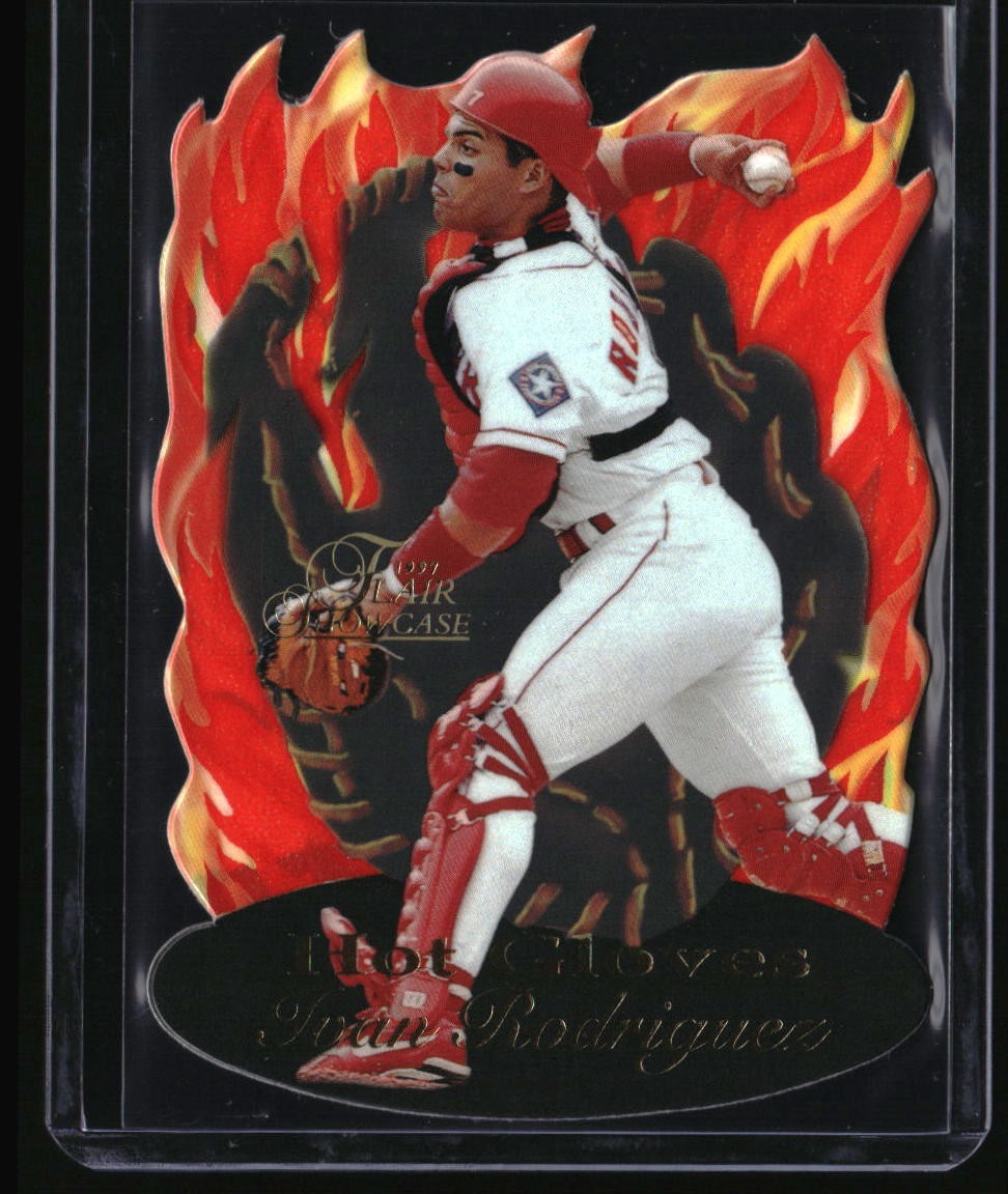 1997 Flair Showcase Ivan Rodriguez Hot Gloves Die-Cut #14