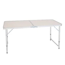 Portable Folding Table 120x60cm Outdoor Multipurpose Adjustable Glides