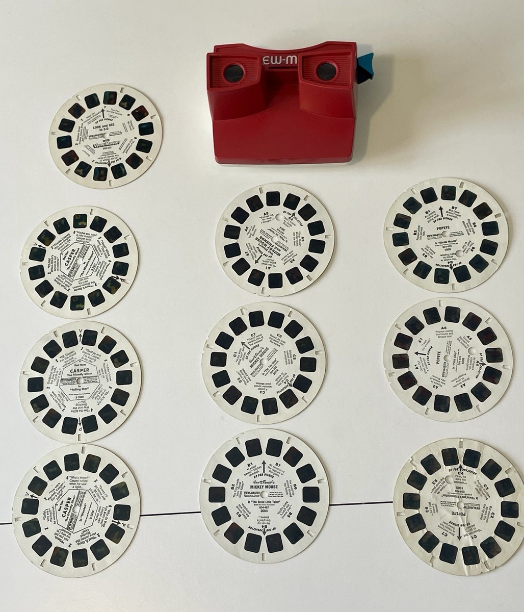 Vintage 1970's GAF VIEW-MASTER Red, White, & Blue w 10 Vtg Reels