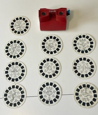Vintage 1970's GAF VIEW-MASTER Red, White, & Blue w 10 Vtg Reels Casper, Mickey