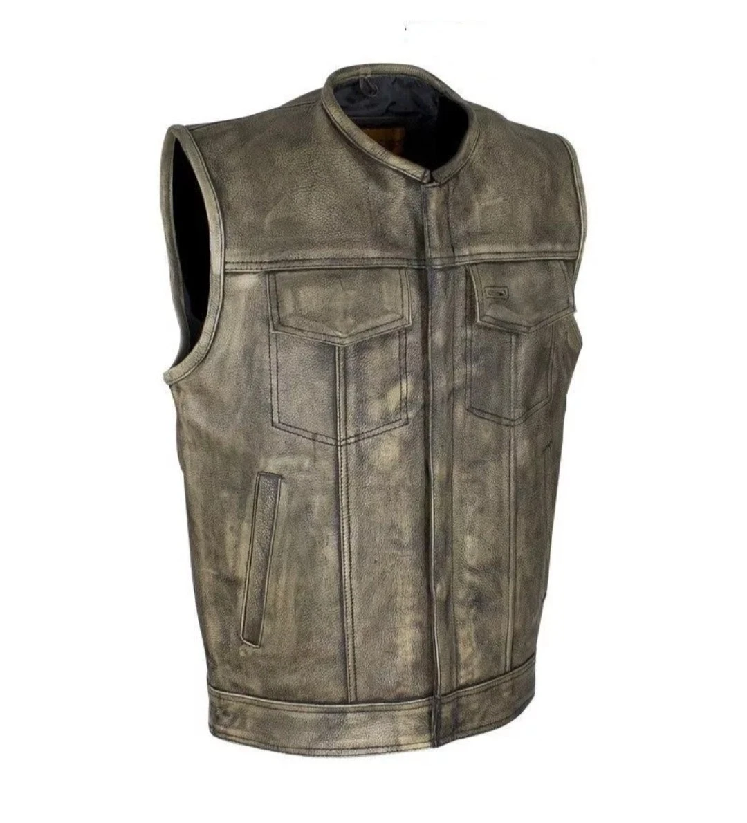 Mens Club Biker Concealed Carry Vest Distressed Brown Leather Motorcycle Biker
Opens in a new window