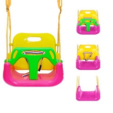 IFOYO 3-in-1 Toddler Swing Seat with Detachable High-Back Support, Pink  3 M...