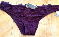 MOSSIMO WOMEN'S CROCHET PLUMB PURPLE CHEEKY BIKINI BOTTOM MED., LG. OR XL NEW 