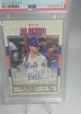 2022 Topps Brooklyn Collection - Autographs Pete Alonso #AC-PA /75 (AU) PSA9
