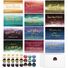 50Pcs Employee Appreciation Cards with Envelopes Watercolor Employee Thank Yo...